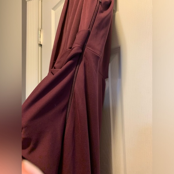 ASOS Design High-Neck Drape Cut Out Midi Dress size 12 "Plum" - Picture 8 of 14